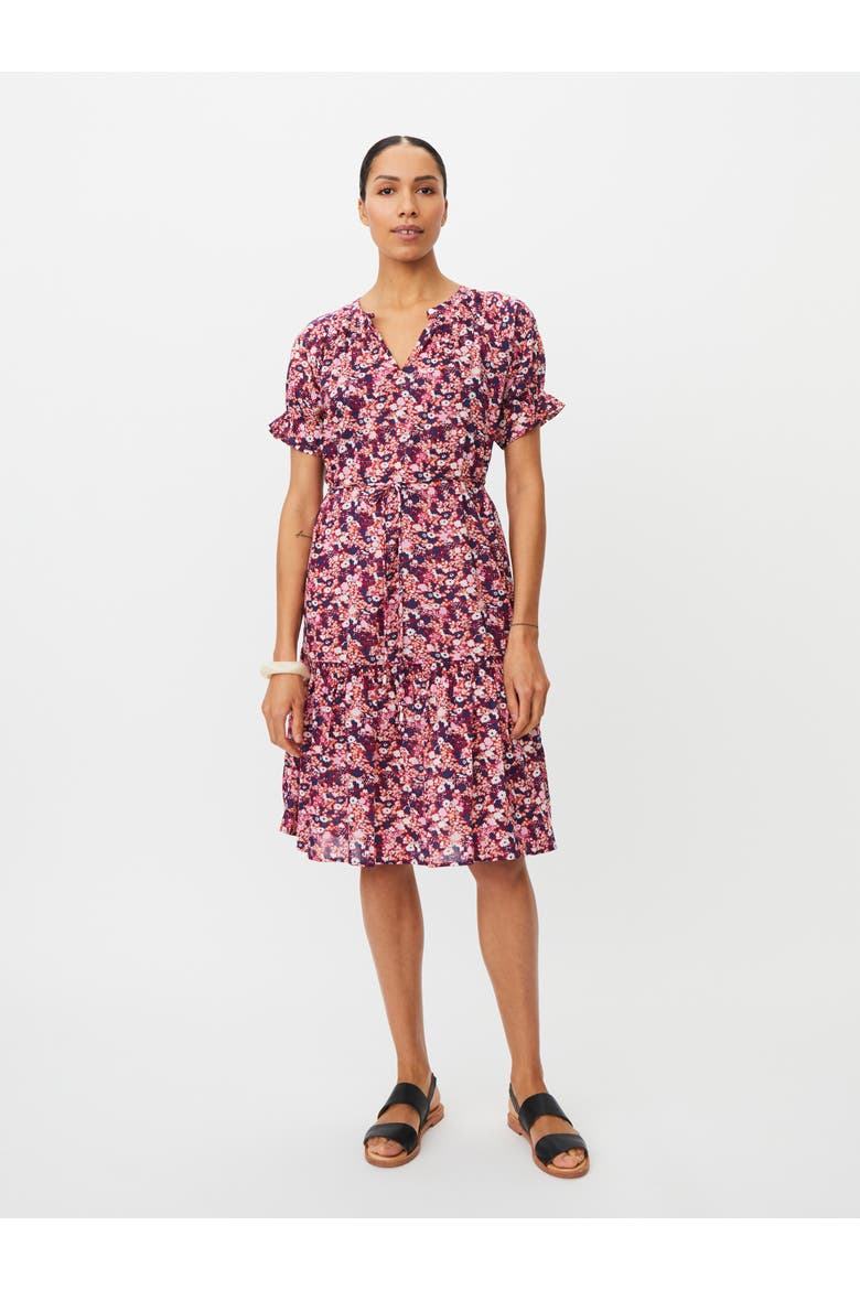 Manorenthis Floral Midi Dress, Main, color, Beet Red