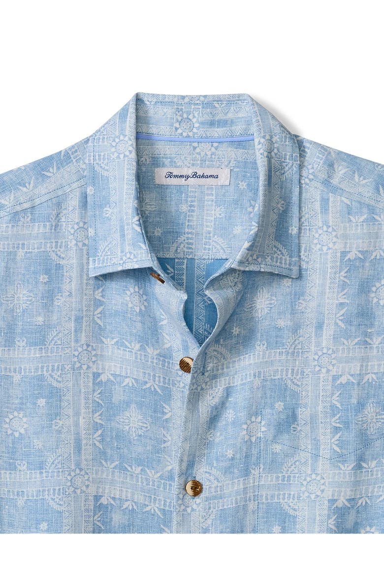 Tommy Bahama Bandana Breeze Linen Short Sleeve Button-Up Shirt, Alternate, color, Dusk Blue