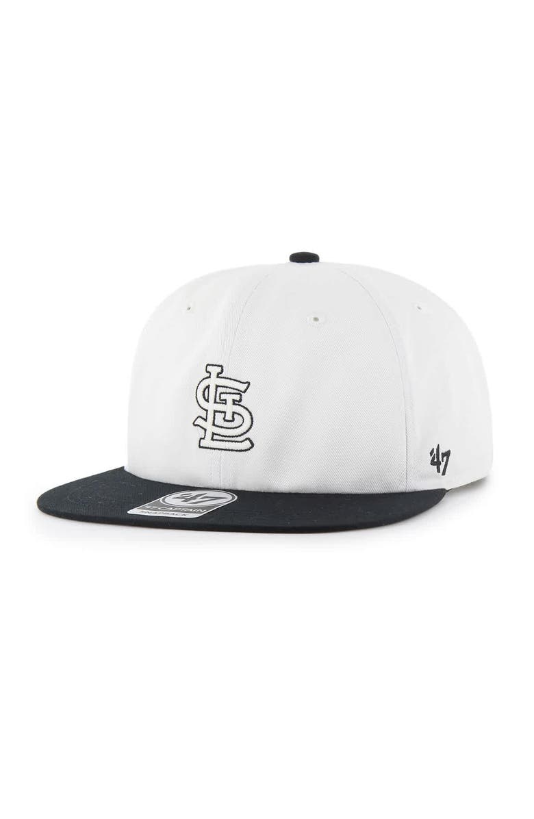 '47 Men's '47 White/Black St. Louis Cardinals Foundation Captain Snapback Hat, Alternate, color, White