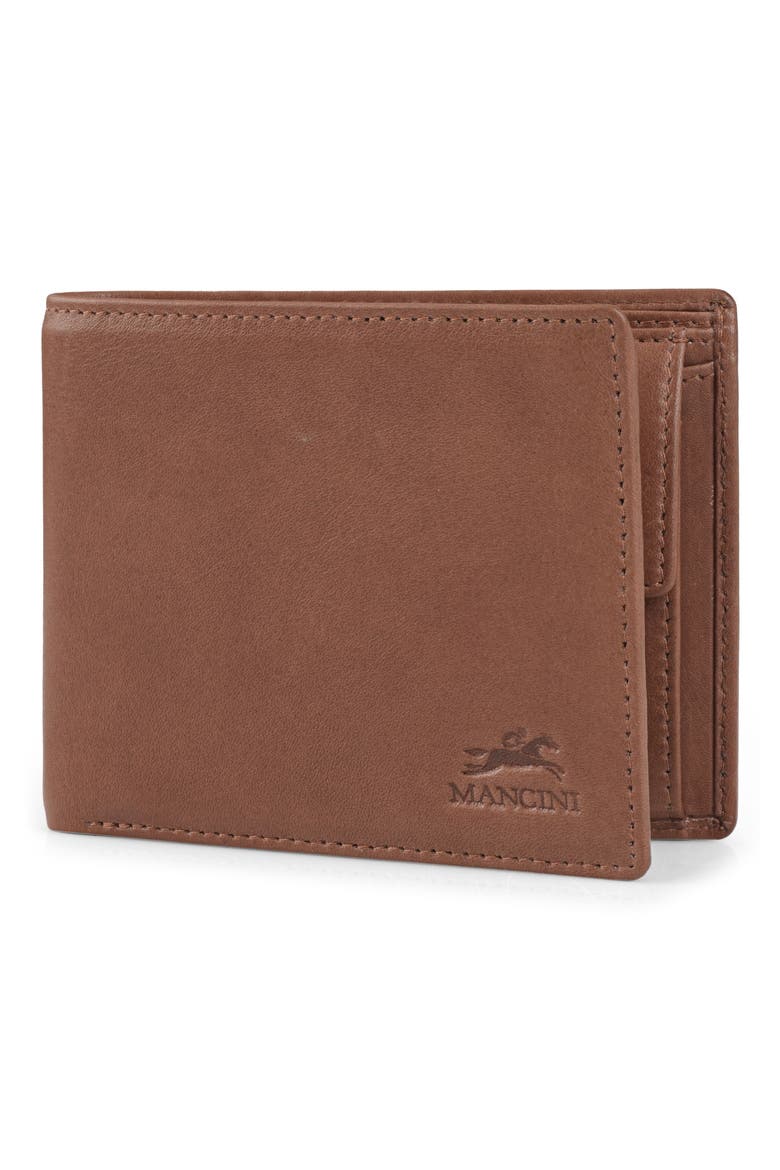 RFID Leather Billfold Wallet, Alternate, color, BROWN