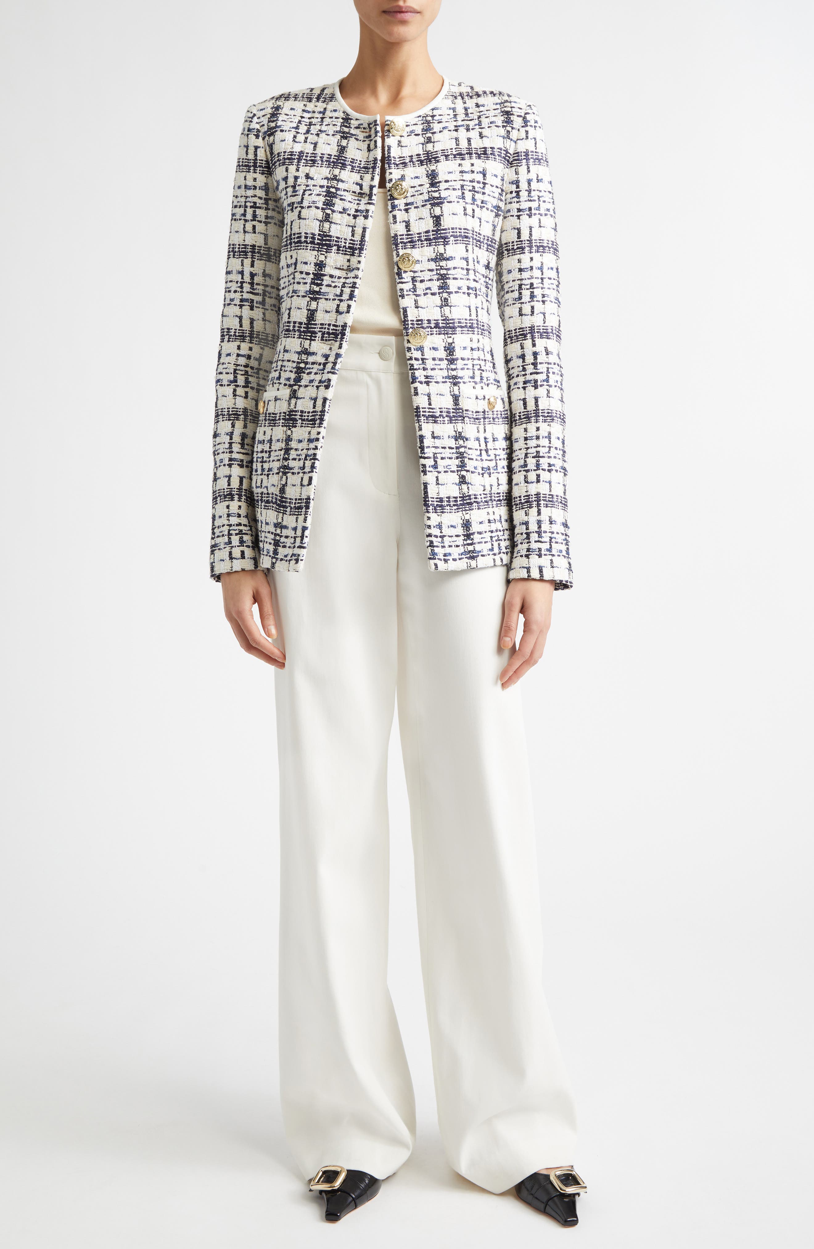 Amara St. Tropez Plaid Tweed Jacket - image 2
