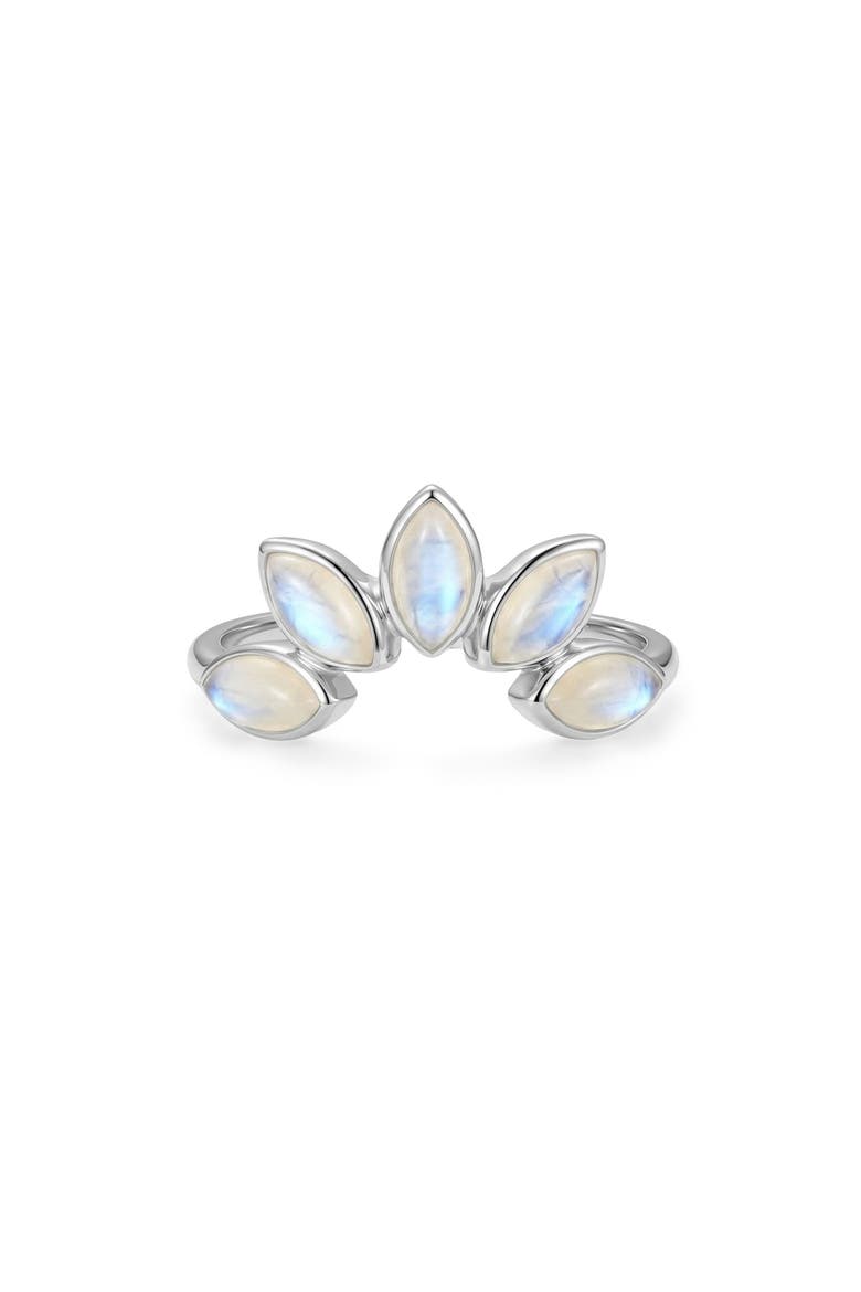 Marquise Moonstone Silver Plated Ring, Alternate, color, WHITE/ SILVER