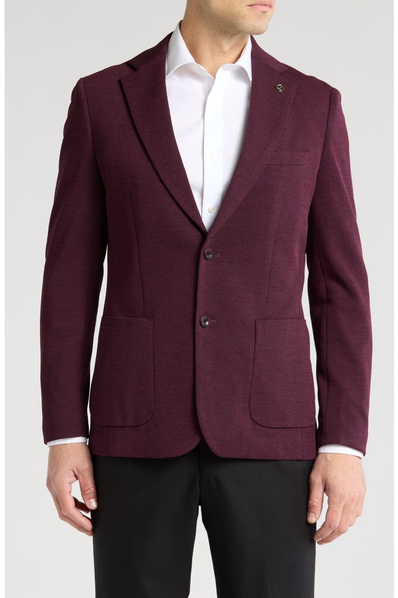 Performance Knit Sport Coat, Main, color, BURGUNDY
