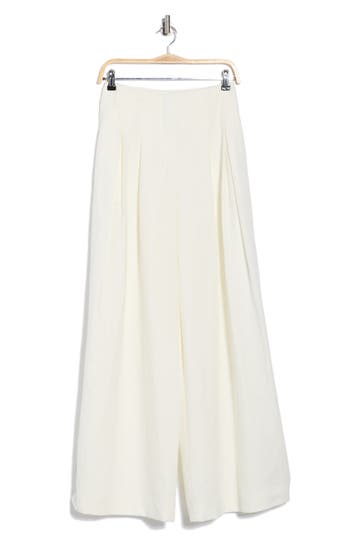 Twp Drew Linen & Cotton Blend Wide Leg Pants In White