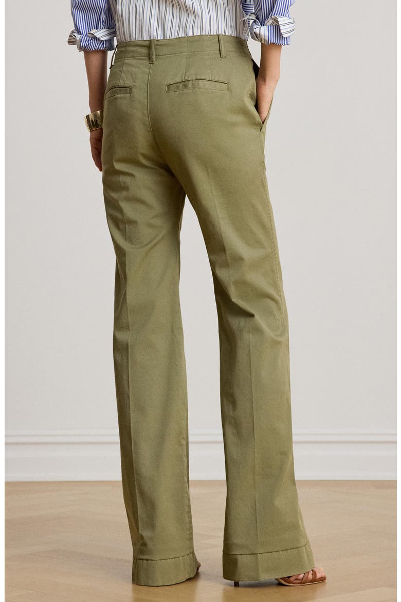 Stretch Cotton Flare Leg Chinos, Alternate, color, LIGHT AGAVE GREEN