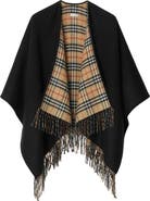 Burberry Reversible Open Front Wool Cape
