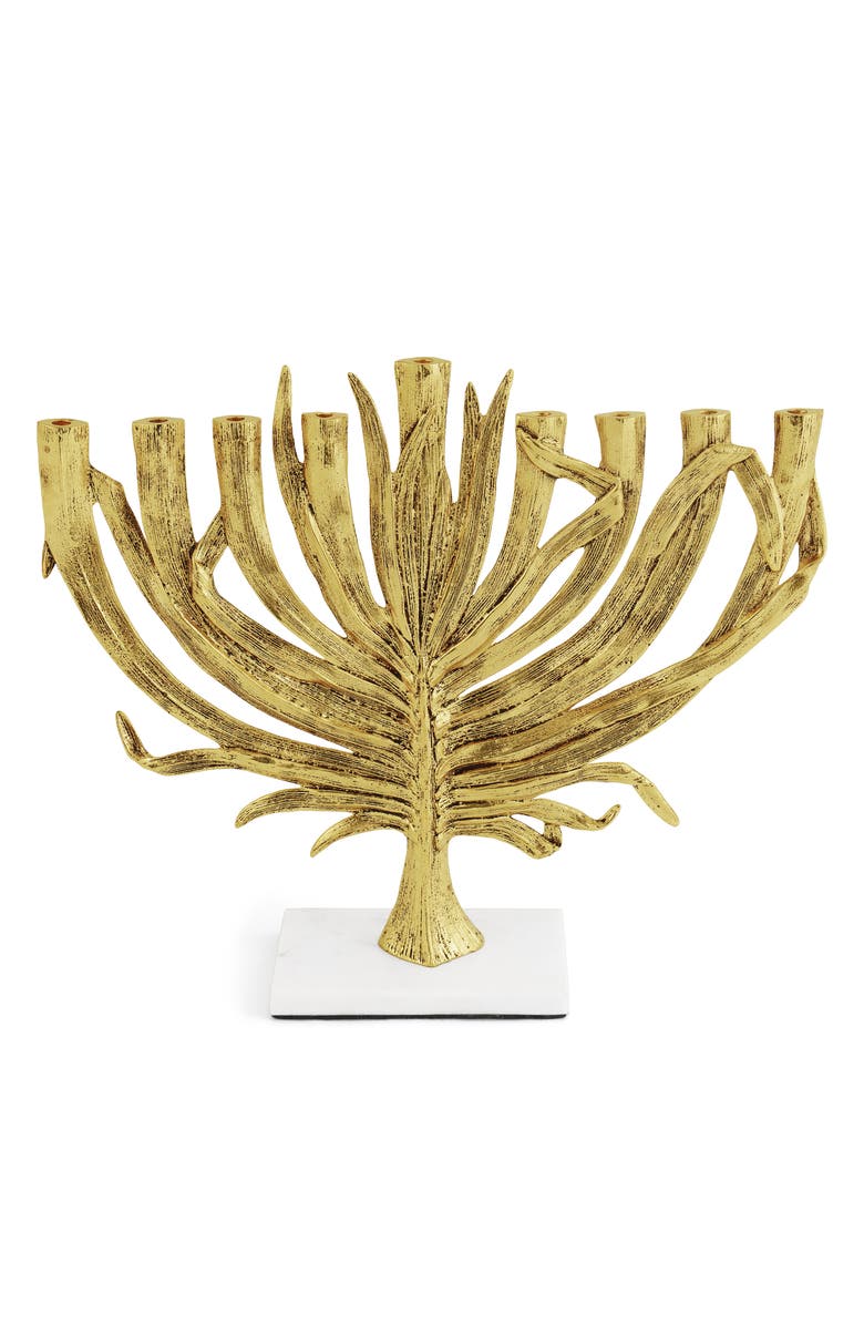 Michael Aram Palm Medium Menorah, Alternate, color, Gold