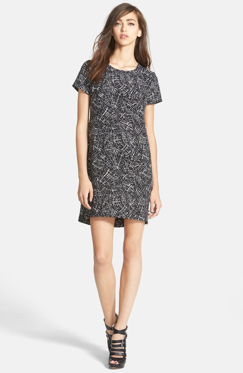 WAYF Crepe Print Shift Dress, Main, color,