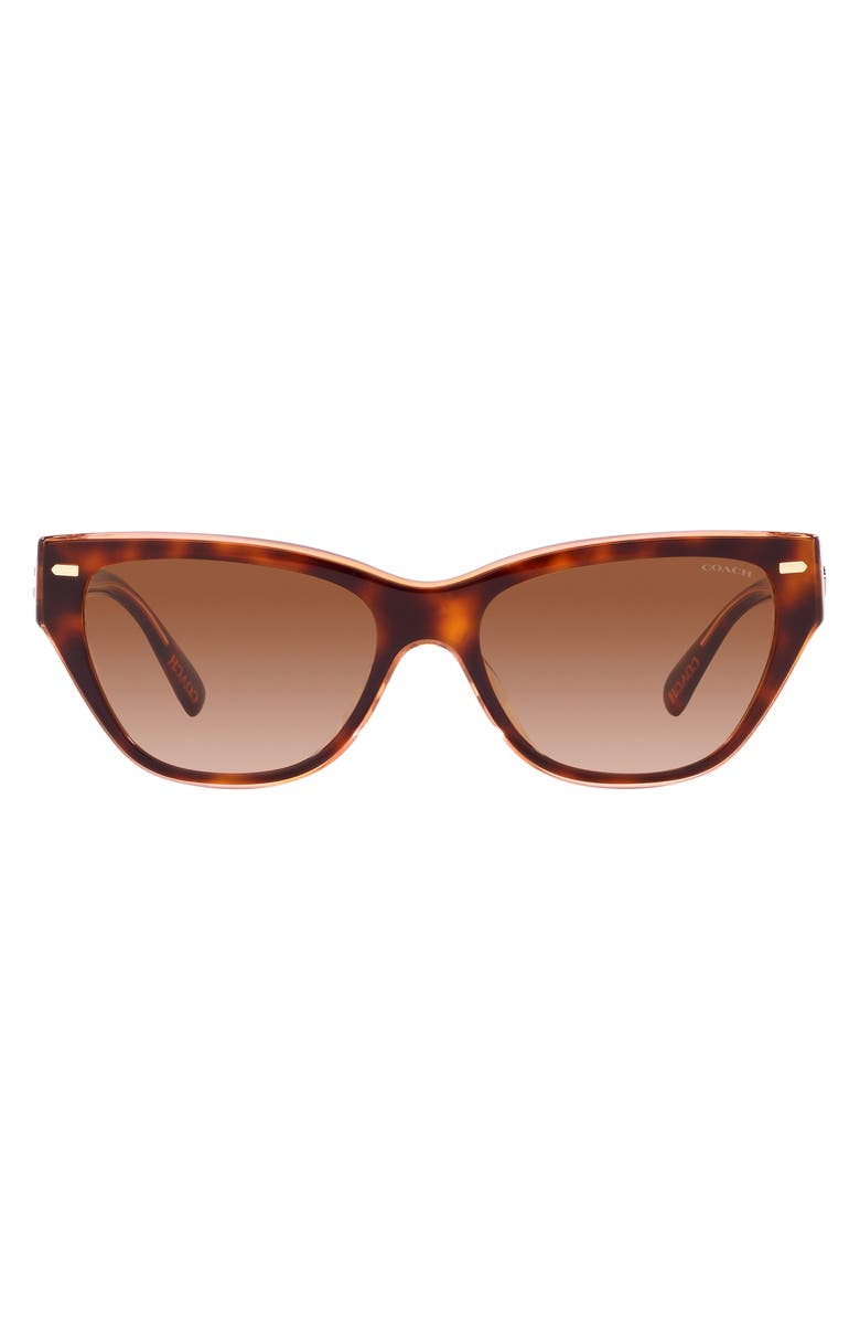 COACH 55mm Gradient Cat Eye Sunglasses, Main, color, Brown