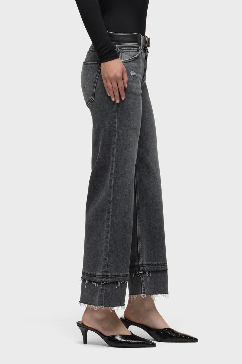 Rosie Wide Leg Ankle Raw Hem, Alternate, color, ASPHALT