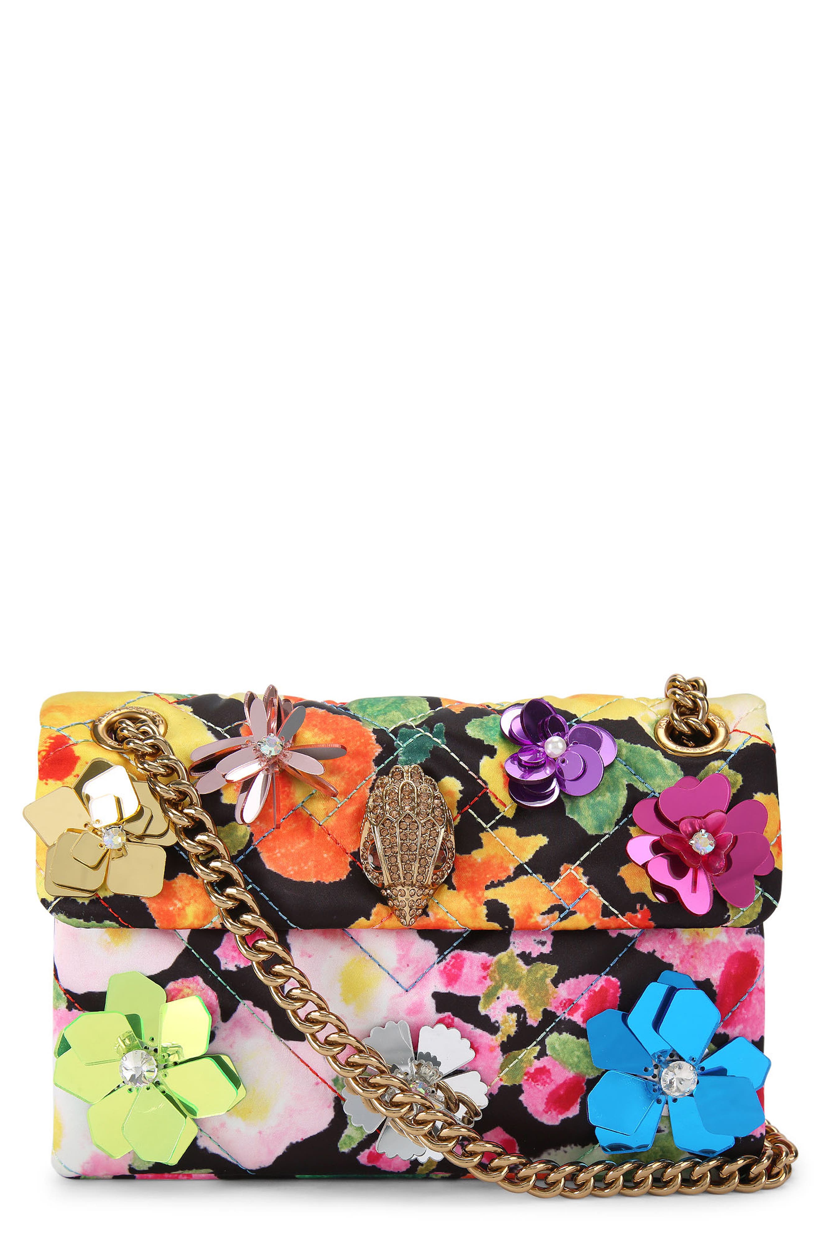 Mini Kensington Quilted Crossbody Bag, Main, color, BLACK FLORAL