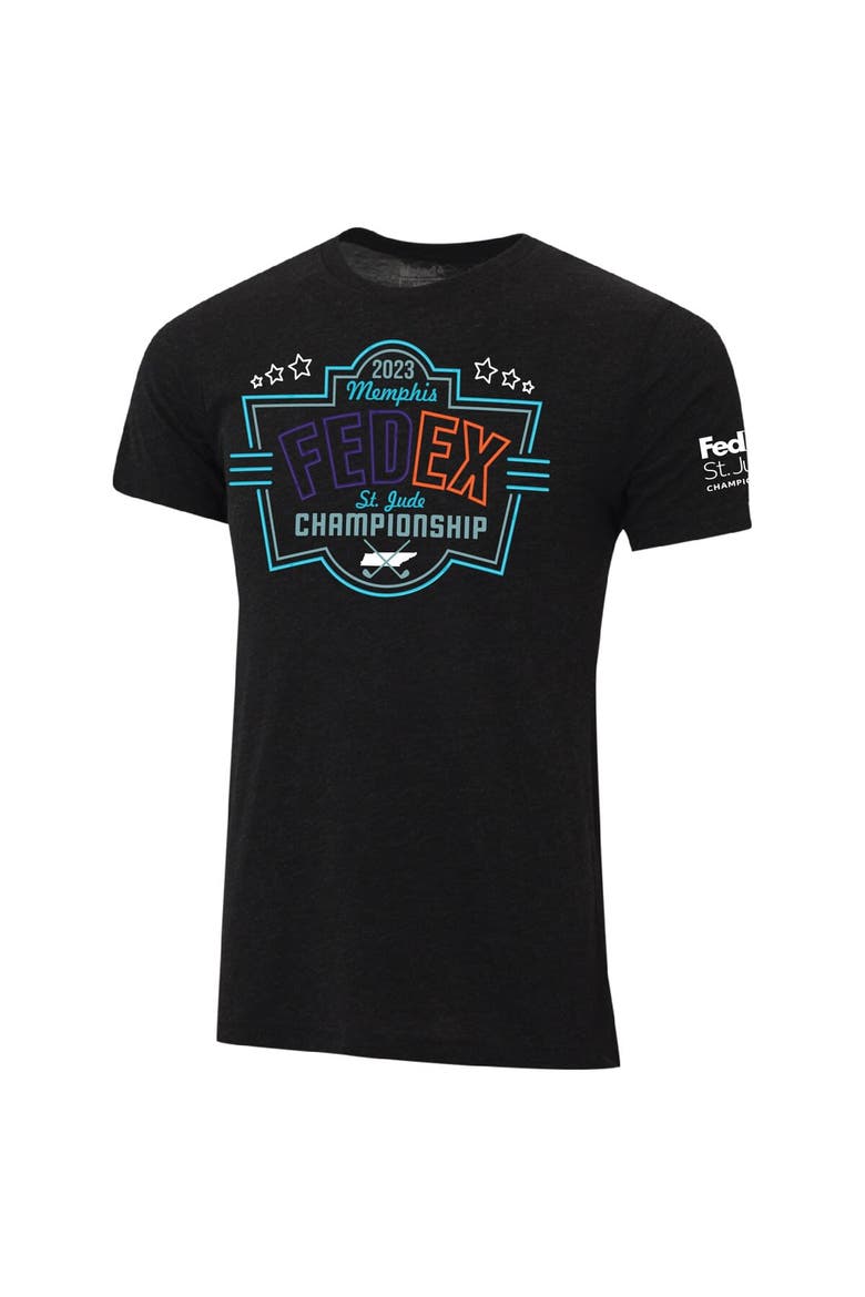 Men's Ahead  Black 2023 FedEx St. Jude Championship Instant Classic Neon Sign Tri-Blend T-Shirt, Alternate, color, Black