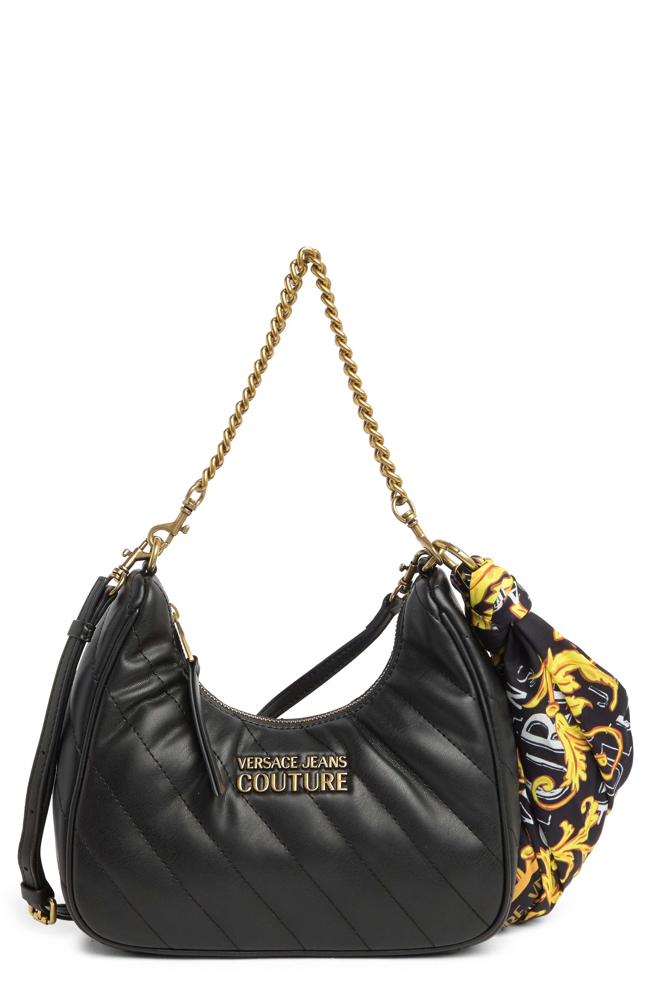 Versace Quilted Shoulder Bag, Main, color, 