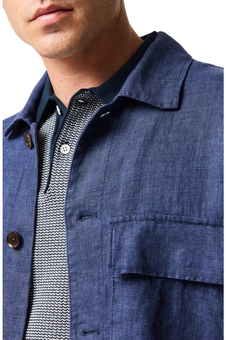 Resort Linen Overshirt, Alternate, color, MARINE