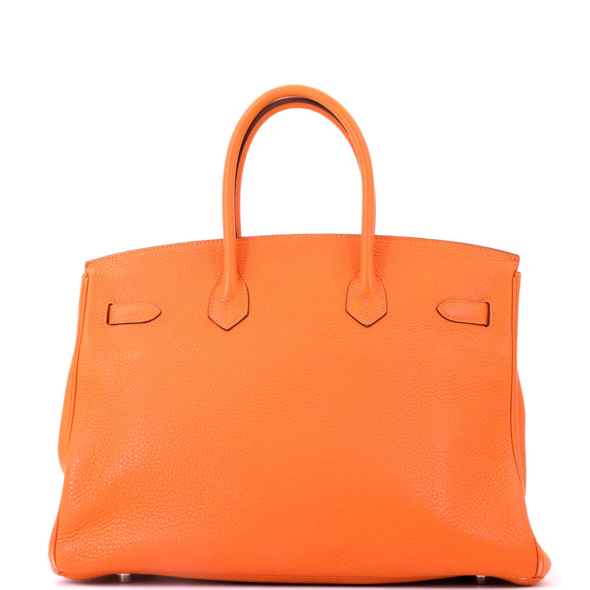 Pre-Owned Hermes Birkin Handbag Orange Clemence with Palladium Hardware 35, Alternate, color, Orange H