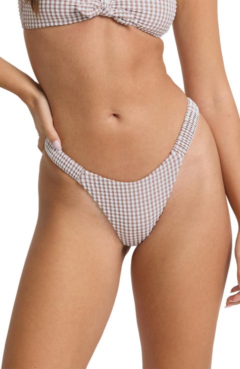 Mini Wave Check Sunni Scrunched Bikini Bottoms