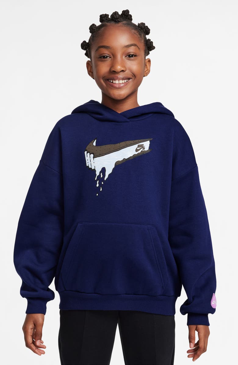 Nike Kids' SB Easy-On Oversize Fleece Hoodie, Main, color,