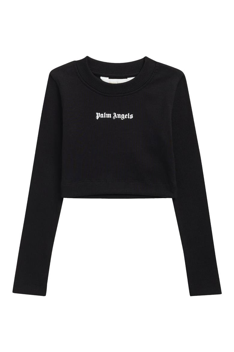Kids' Logo Rib Long Sleeve Baby Tee, Main, color, BLACK - OFF WHITE