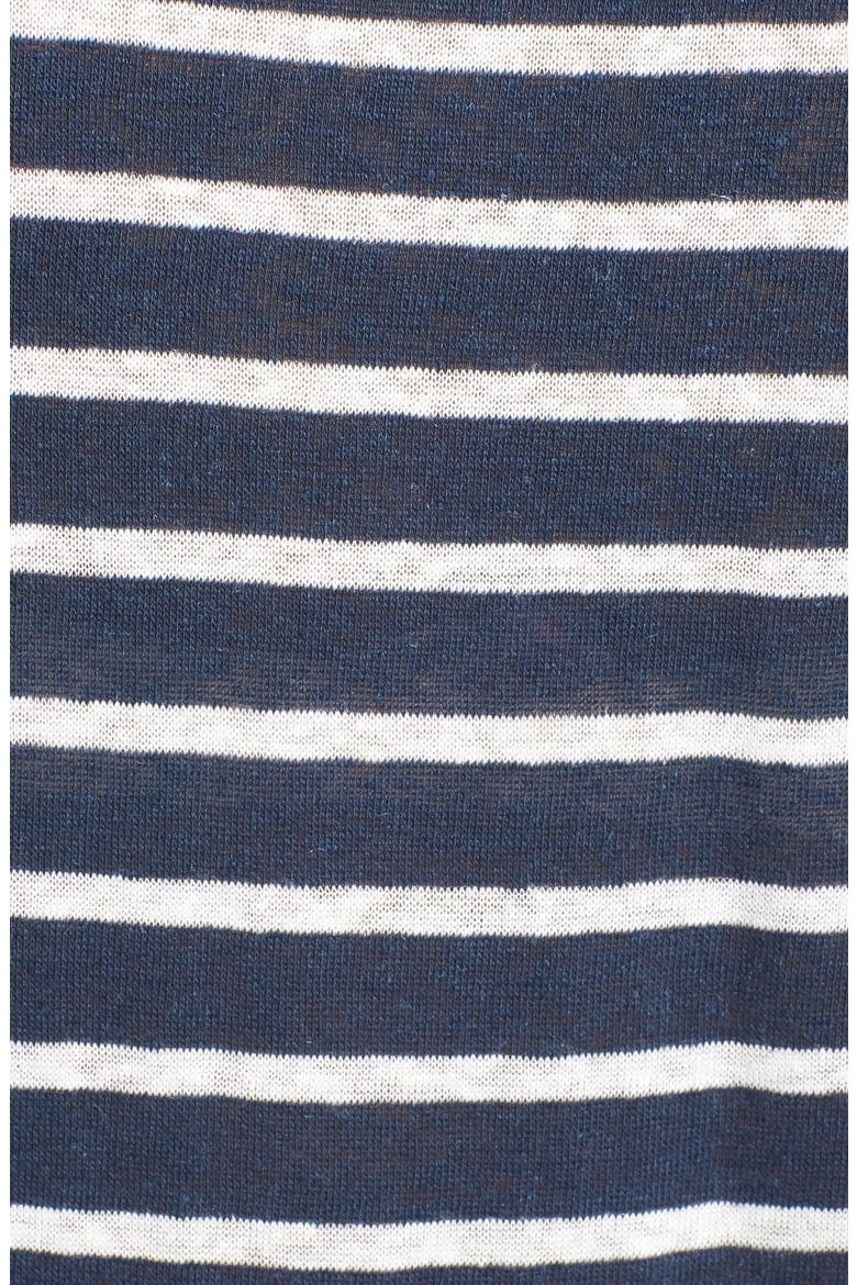 Stripe V-Neck Sweatshirt, Alternate, color, NAVY- IVORY STRIPE