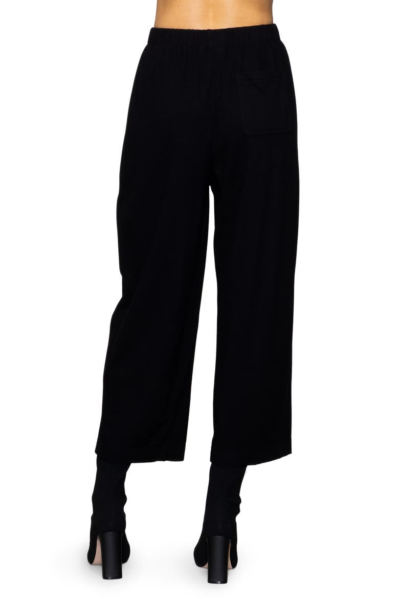 Brushed Crop Pants, Alternate, color, BLACK