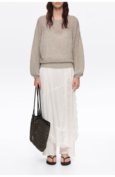 Metallic Batwing Sweater