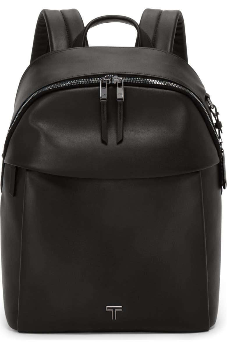 TUMI Holland Leather Backpack, Alternate, color, Black/ Gunmetal