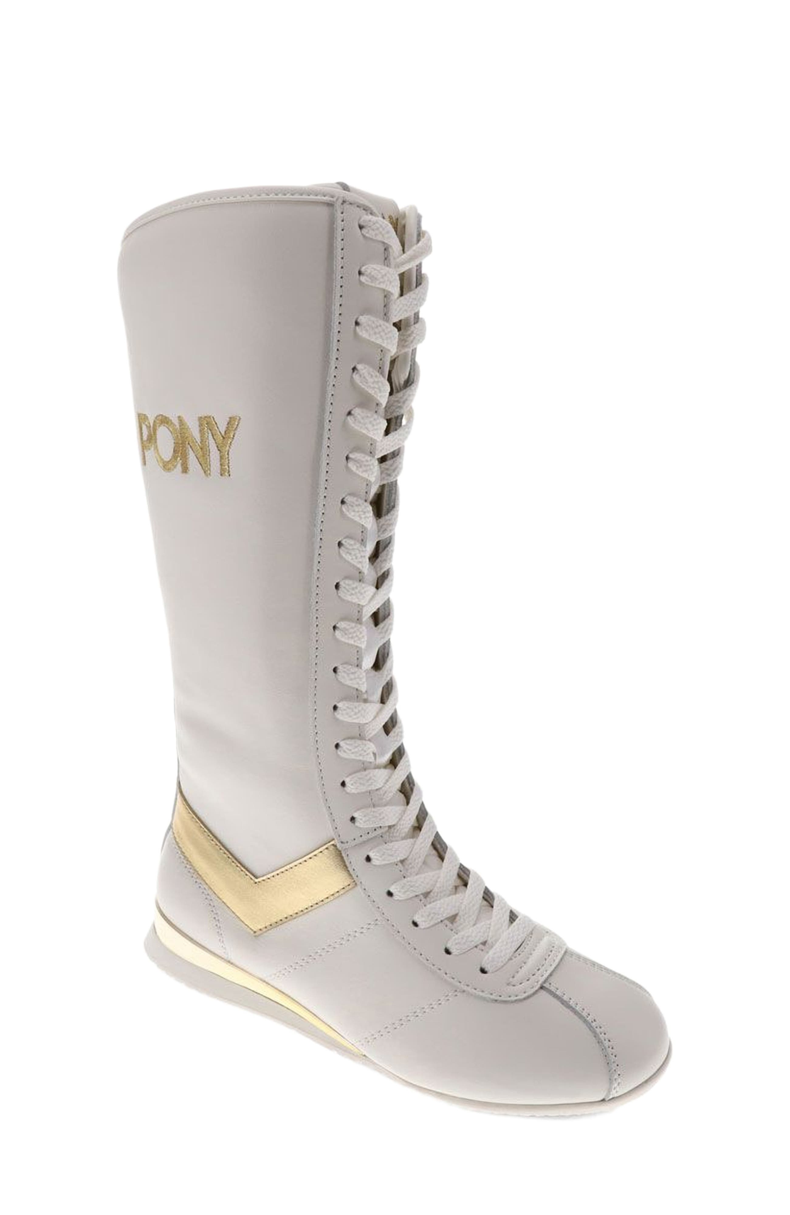 PONY KO-80 Extra High Sneakers, Main, color, Snow White/Gold