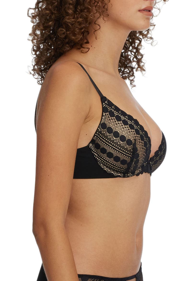 Seduced Lace Underwire Push-Up Bra, Alternate, color, BLACK/ NYLON