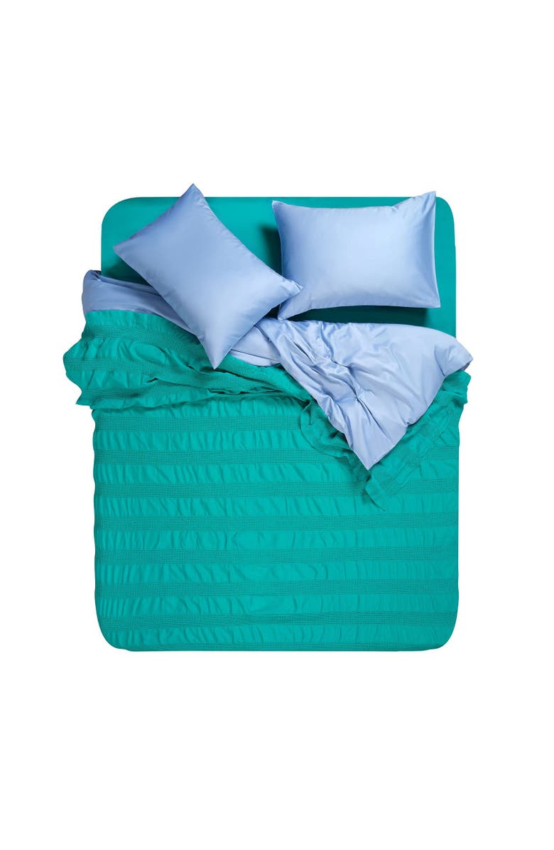 Zsa Zsa Zsu Braga Waffle King Size 100% Cotton Pique 94X87 In, Alternate, color, Emerald Green