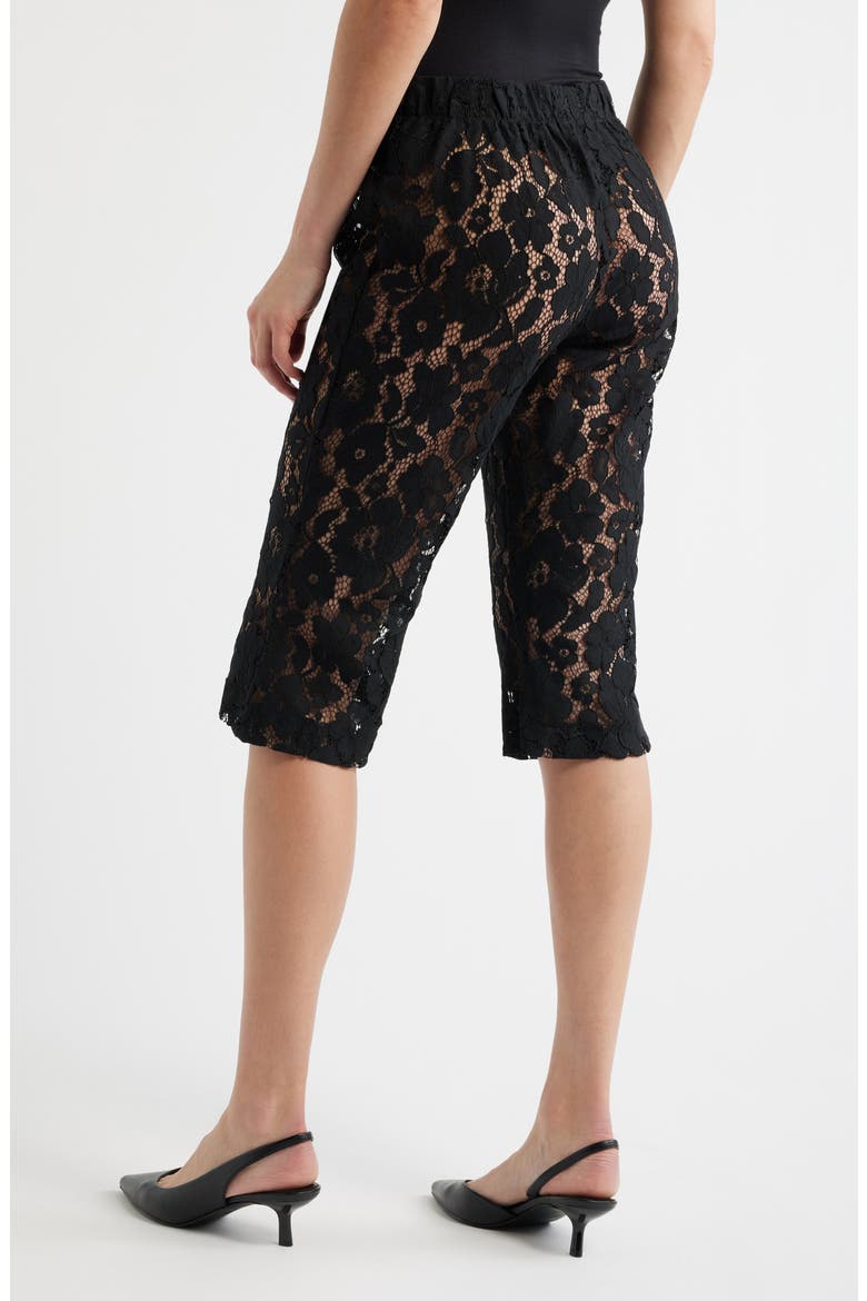 Isla Lace Capri Pants, Alternate, color, BLACK