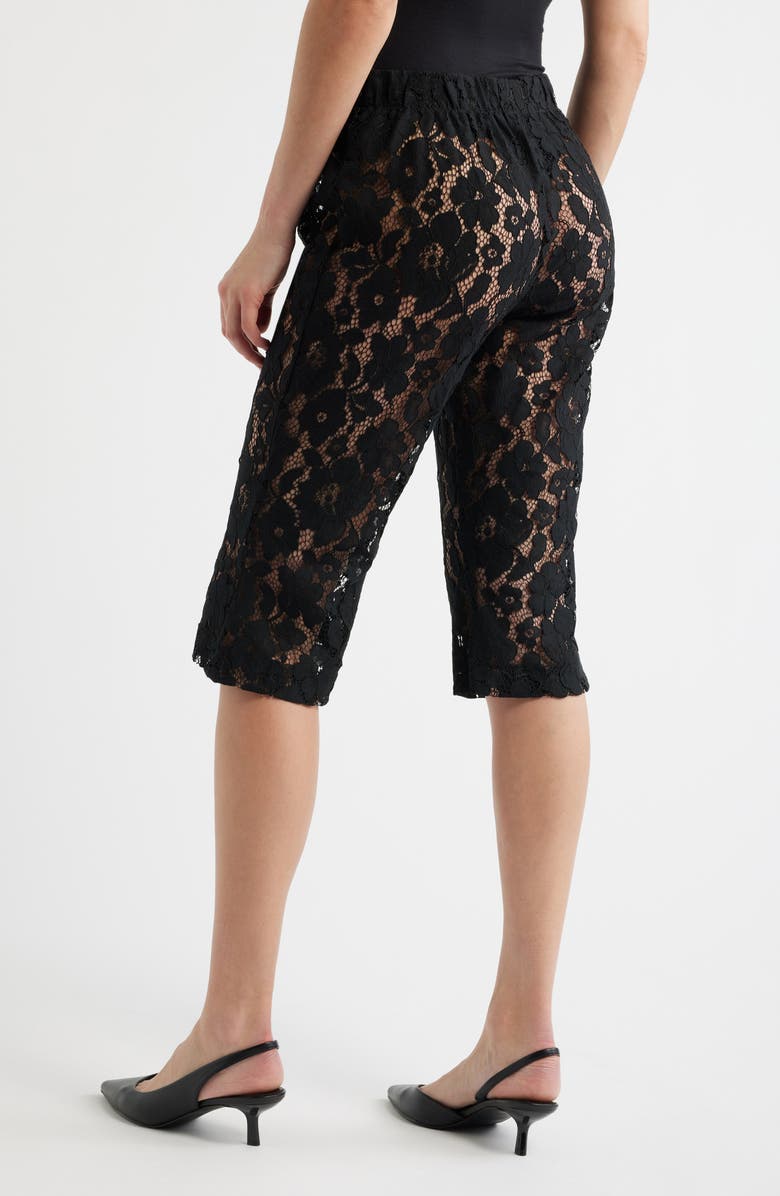 HIGH HEEL JUNGLE Isla Lace Capri Pants, Alternate, color, Black