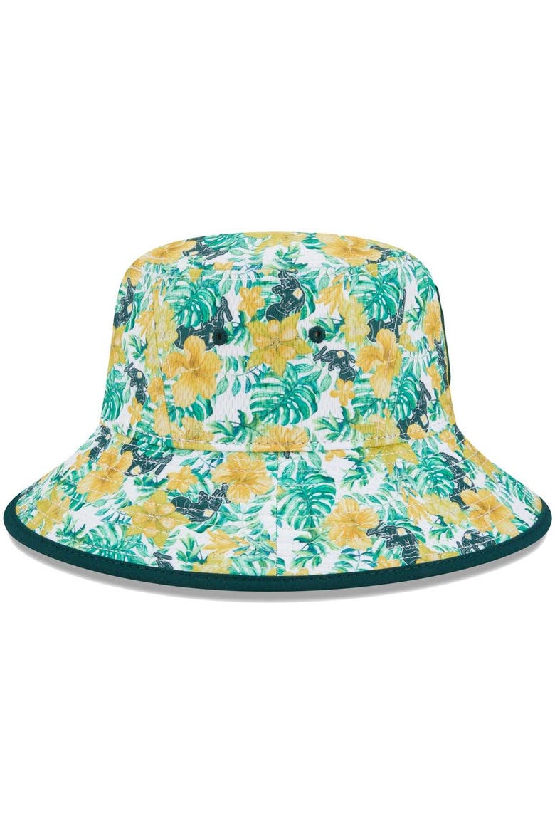 Men's New Era Oakland Athletics Tropic Floral Bucket Hat, Alternate, color, Green