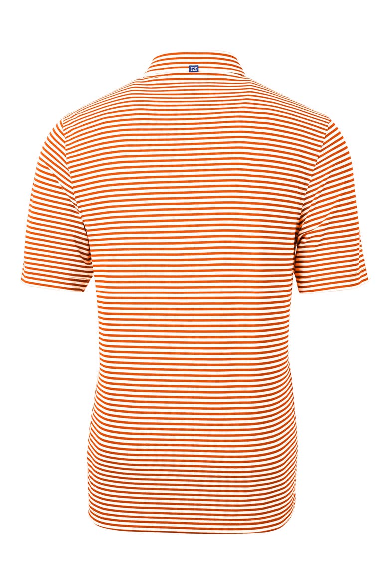 Virtue Piqué Stripe Recycled Blend Polo, Alternate, color, COLLEGE ORANGE