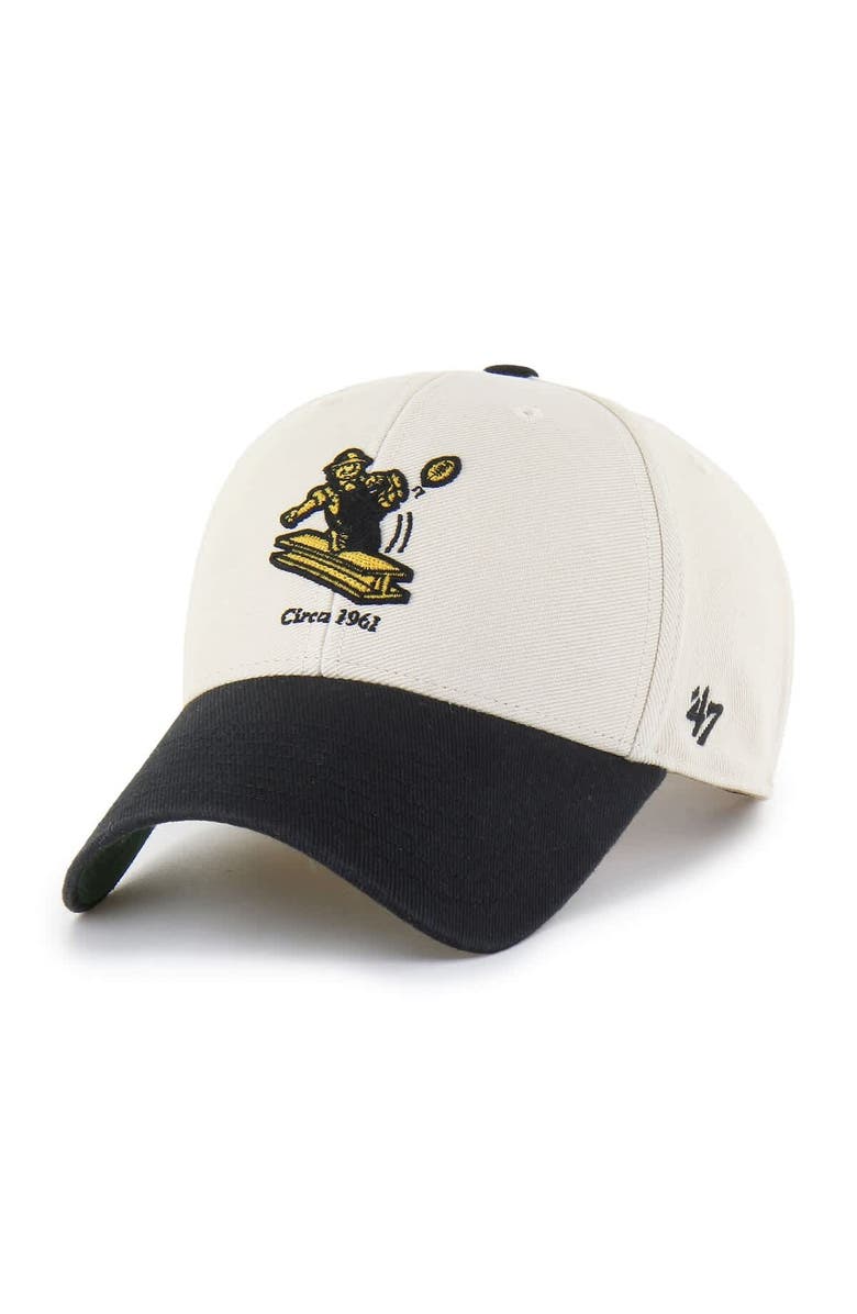'47 Men's '47 Cream/Black Pittsburgh Steelers Fairfield MVP Throwback Adjustable Hat, Alternate, color, Cream