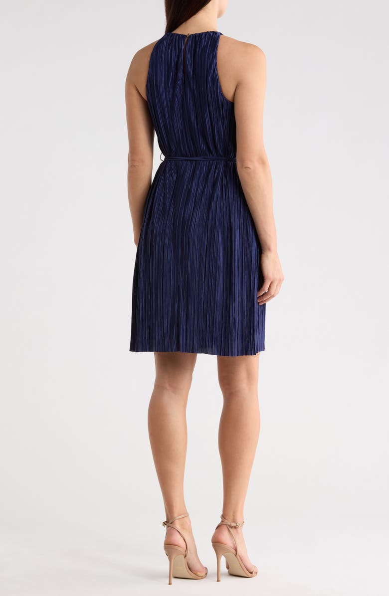 Vince Camuto High Neck Sleeveless Dress, Alternate, color, Navy