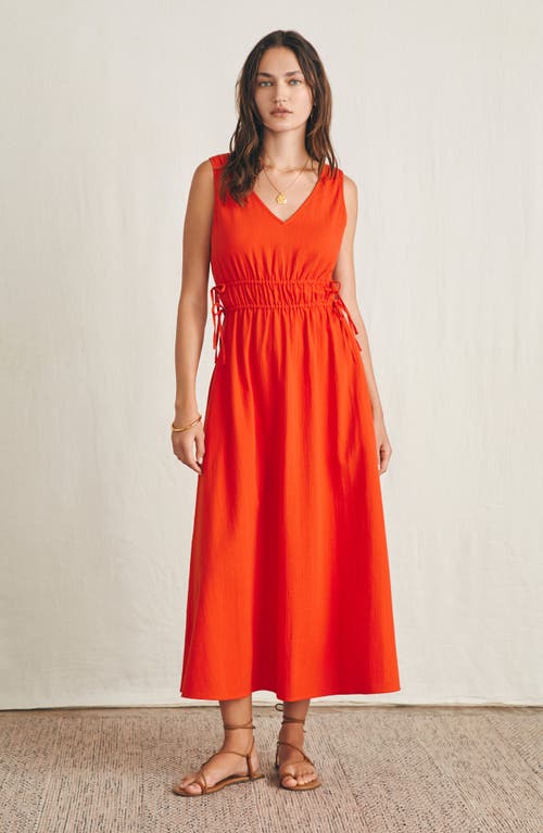 Faherty Sandbar Maxi Dress In Poppy Red