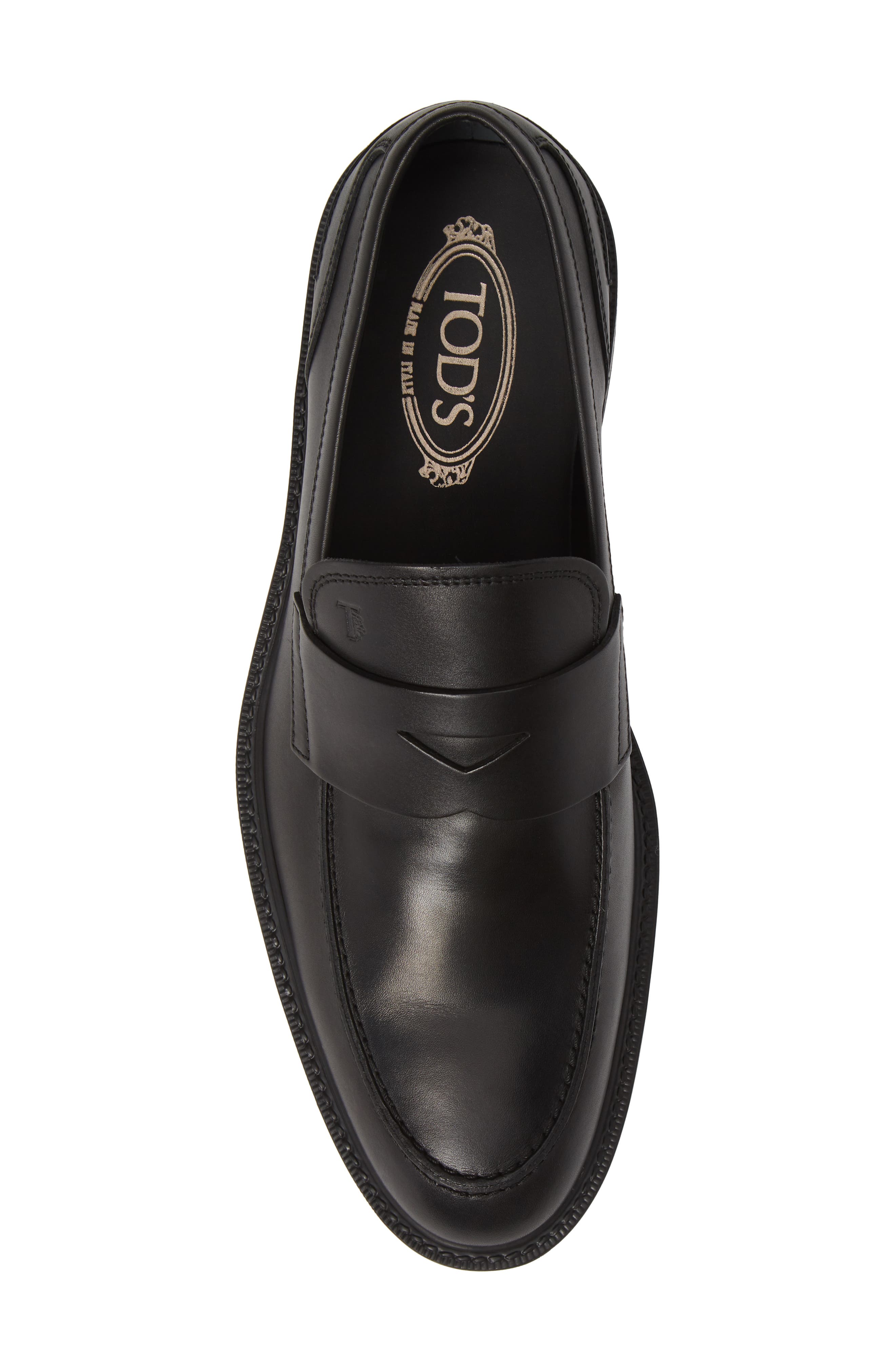 Mocassino Water Repellent Penny Loafer, Alternate, color, BLACK/ BLACK