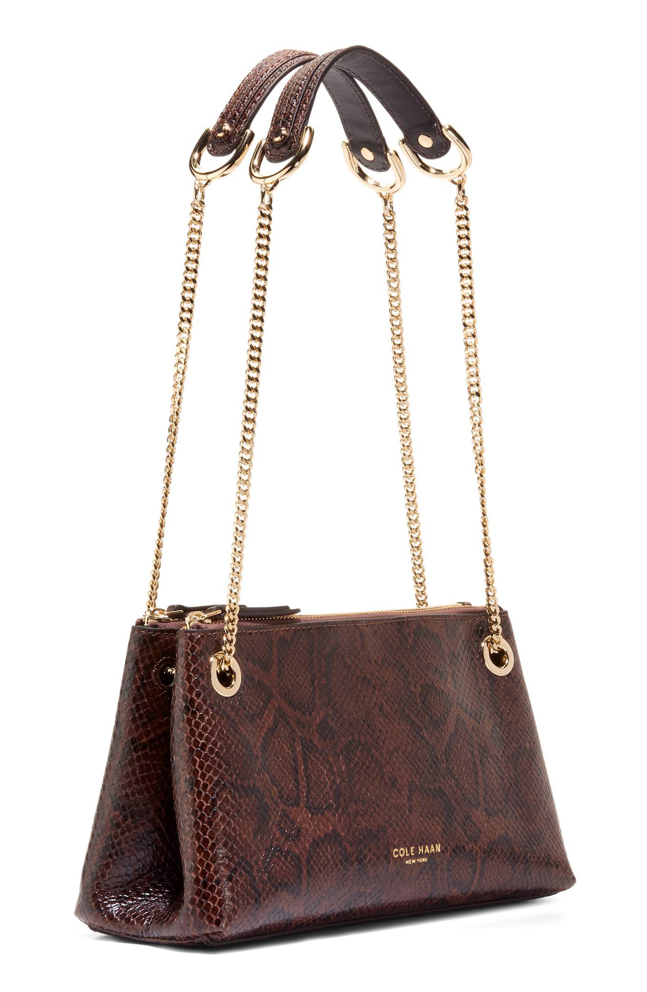Vivianne Leather Crossbody Bag, Alternate, color, HICKORY SNAKE PRINT