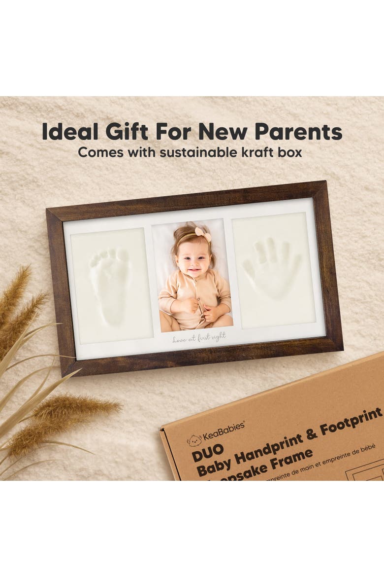 Baby Handprint & Footprint Keepsake Duo Frame, Alternate, color, Dark Walnut