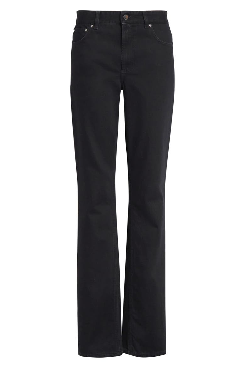 High Waist Organic Cotton Slim Leg Jeans, Alternate, color, BLACK