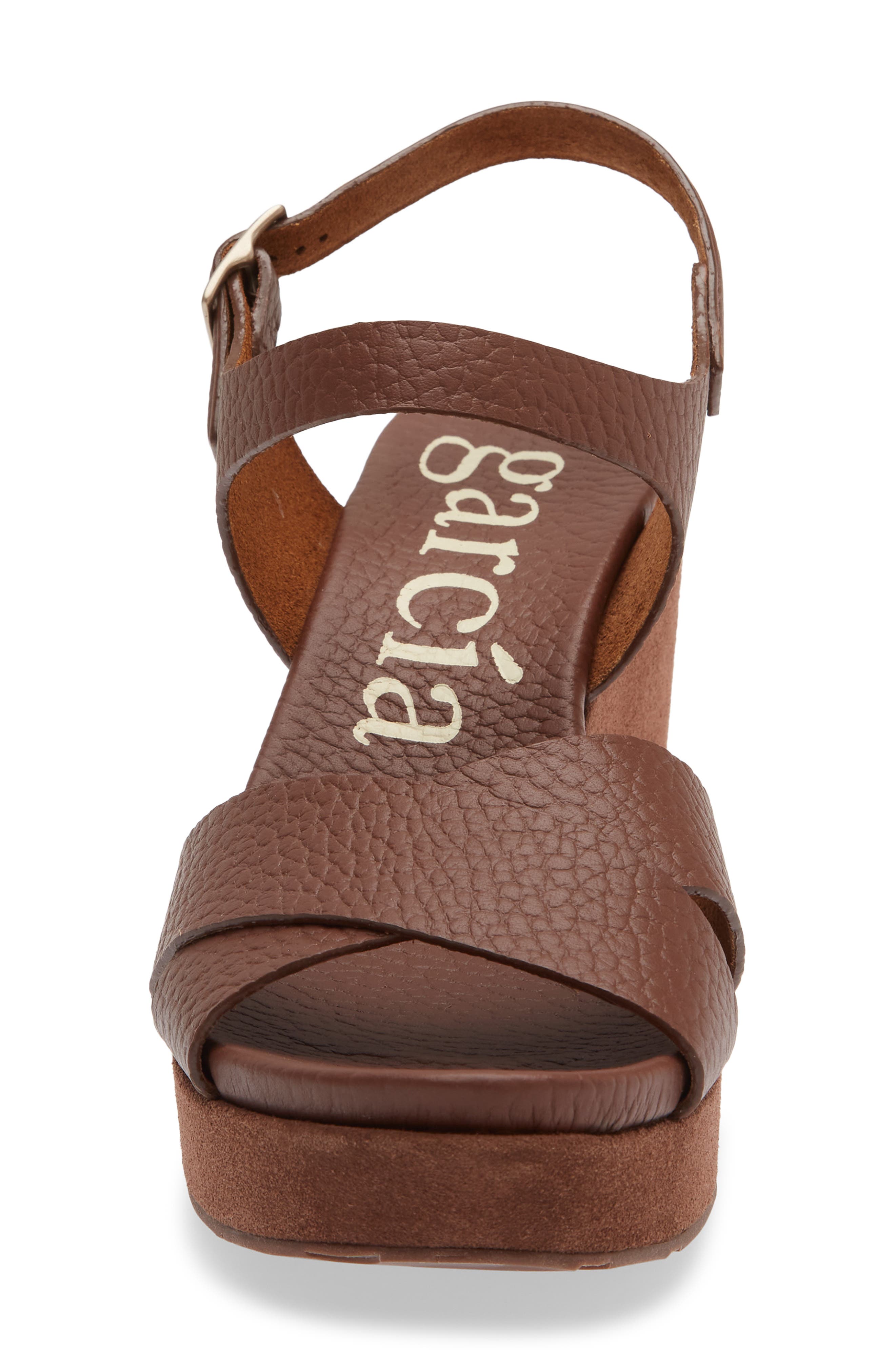 Pedro Garcia Aleyda Wedge Sandal, Alternate, color, Chestnut Cervo