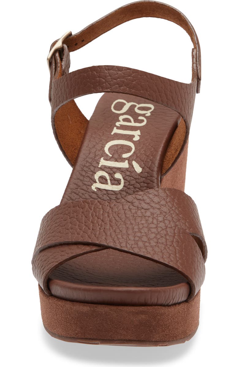 Pedro Garcia Aleyda Wedge Sandal, Alternate, color, Chestnut Cervo