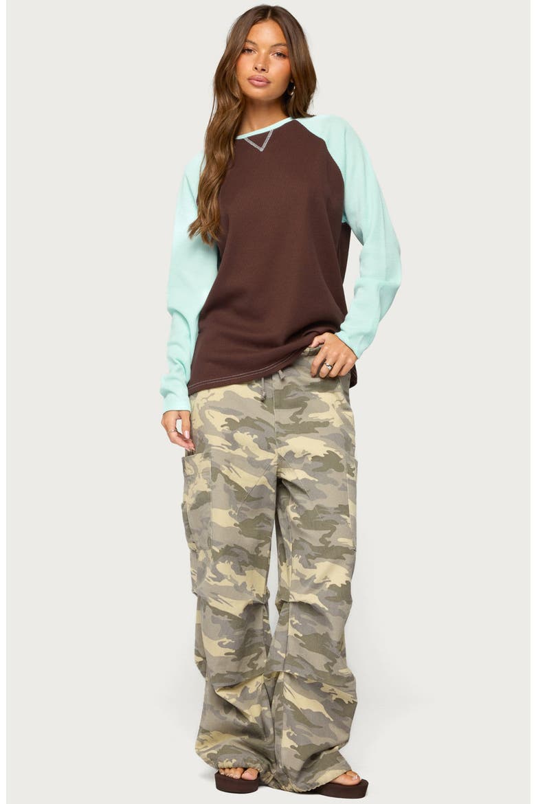 Me Time Oversize Waffle Knit Top, Alternate, color, BROWN