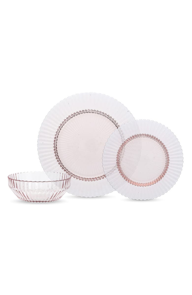 Fortessa Archie 12-Piece Pink Dinnerware Set, Main, color, Pink