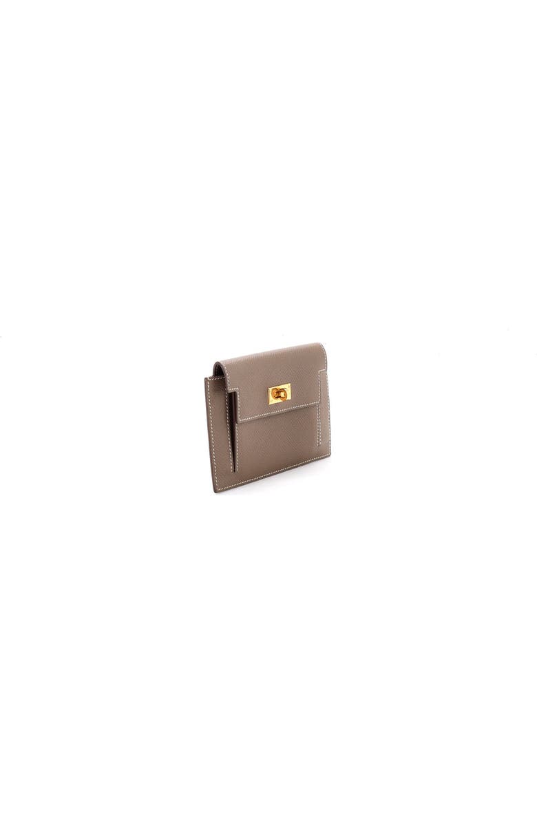 Pre-Owned Hermes Kelly Pocket Compact Wallet Epsom, Alternate, color, Etoupe