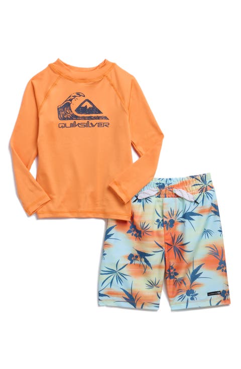 Kids' Rashguard Top & Swim Trunks Set (Little Kid)