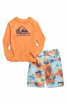 Quiksilver Kids' Rashguard Top & Swim Trunks Set