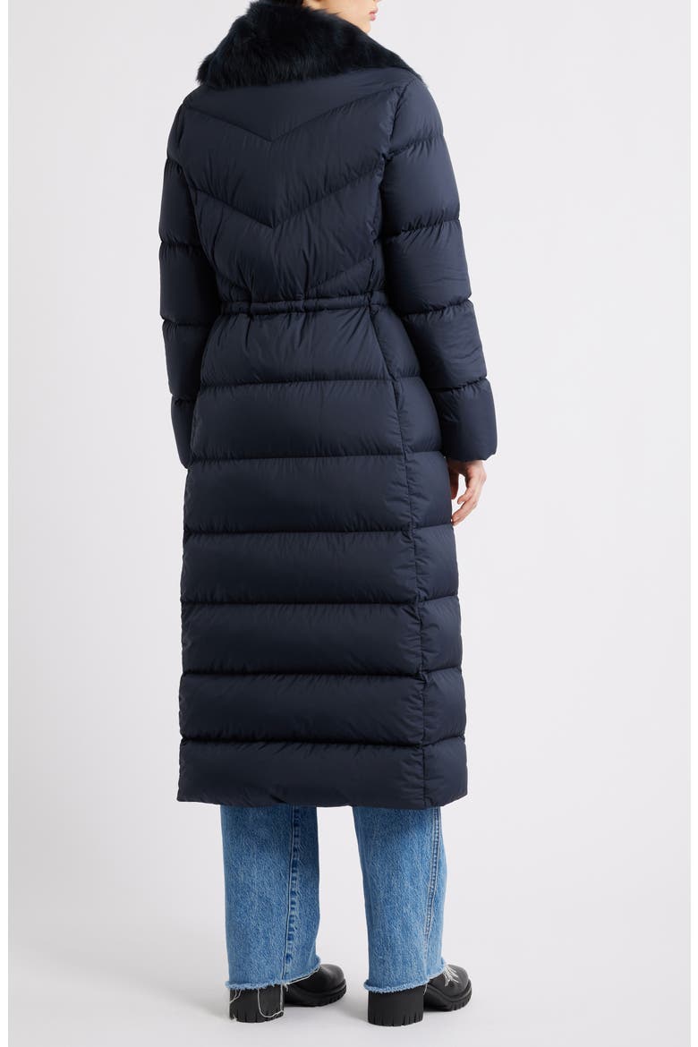 Belle Cote Down Puffer Coat with Genuine Shearling Collar, Alternate, color, NAVY W/ NAVY SH