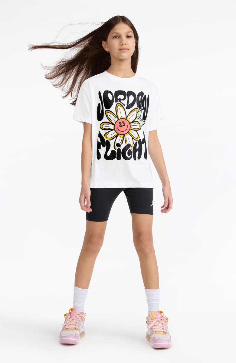 Jordan Kids' Flower Flight Graphic T-Shirt, Alternate, color, White