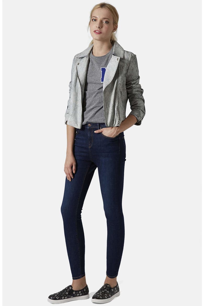 Moto 'Jamie' Vintage High Rise Jeans, Alternate, color, DARK DENIM